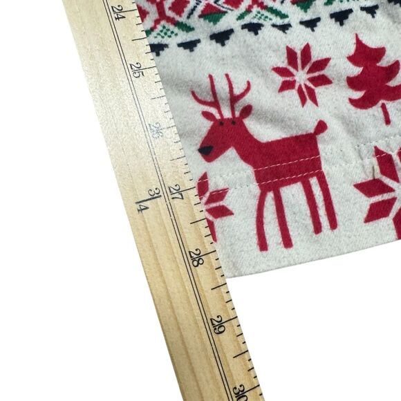 Hanna Andersson Womens Pajama Set M Fair Isle Flannel Knit Deer Christmas Pants - Picture 12 of 12